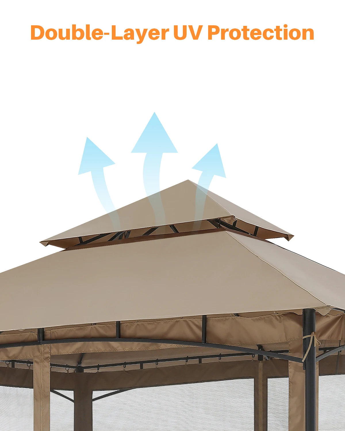 10' x 10' Patio Gazebo with Steel Frame and Double Roof- Outdoor Canopy Tent
