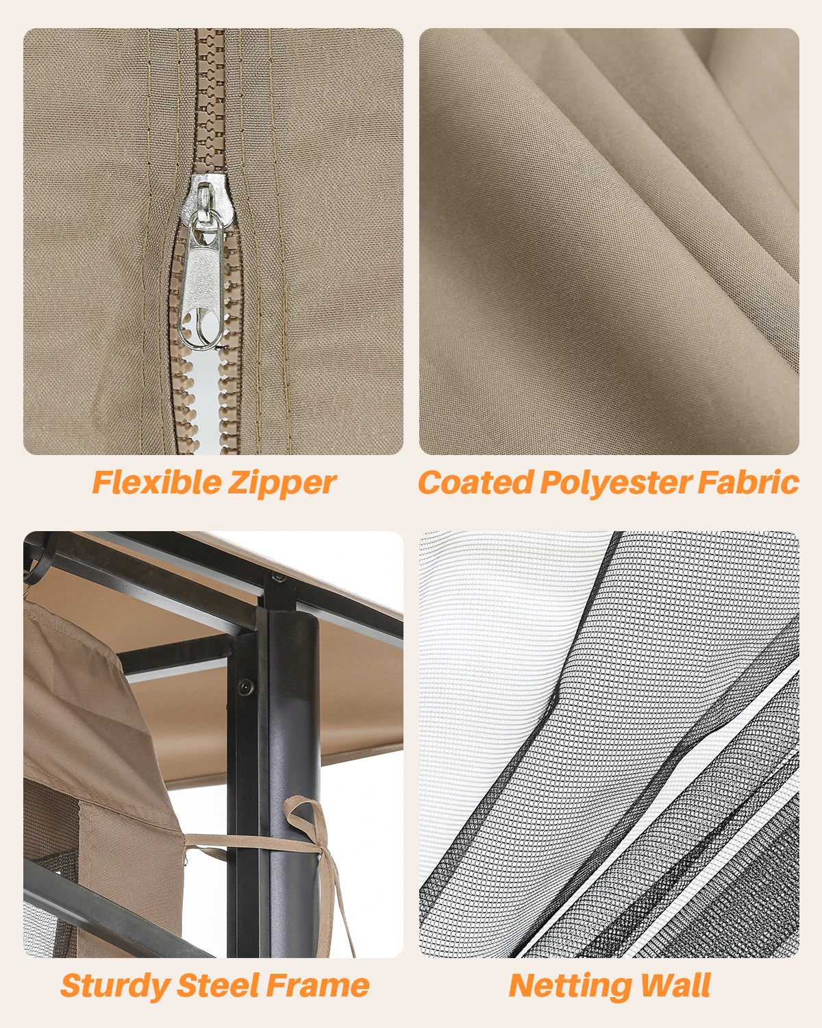 10' x 10' Patio Gazebo with Steel Frame and Double Roof- Outdoor Canopy Tent